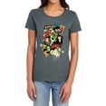 thumbnail image 1 of DC Dripping Characters Women's T Shirt, Charcoal, 2X-Large, 1 of 6