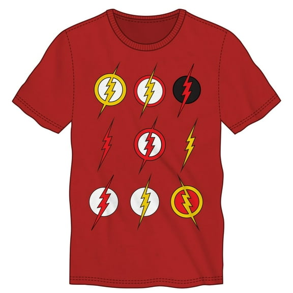 DC FLASH LOGOS ALL OVER RED SHIRT -XXL