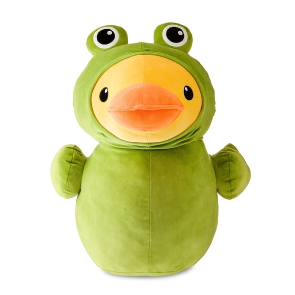 Large Frog Duck Plush, Green and Yellow, 22", Easter by Way To Celebrate