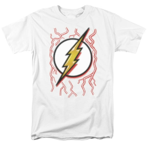DC Flash Airbrush Bolt S/S Adult 18/1 T-Shirt White