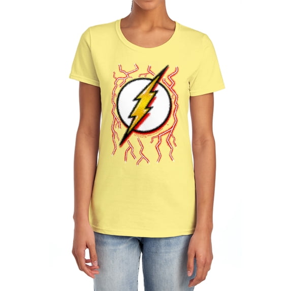 DC Flash Airbrush Bolt Women's T Shirt, Banana, Medium