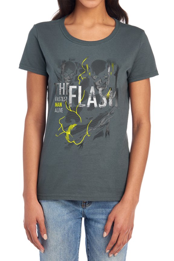 DC Flash Bold Flash Women's T Shirt, Charcoal, Small