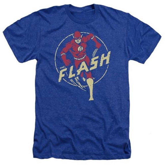 DC-Flash Comics - Adult Heather Tee - Royal Blue- Small