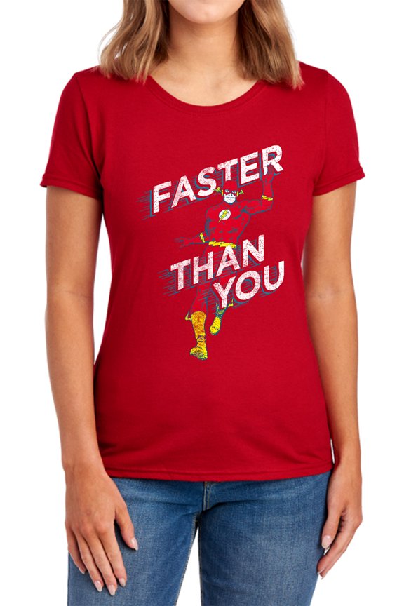 DC Flash Faster Than You Women's T Shirt, Red, 2X-Large