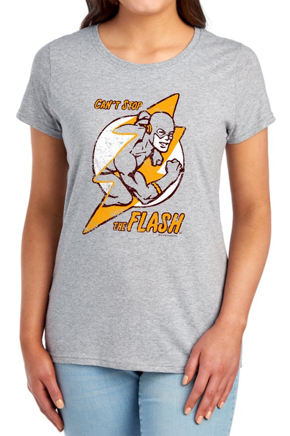 DC Flash Flash Bolt Women's T Shirt, Athletic Heather, Medium