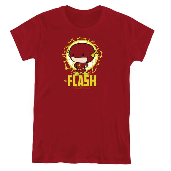 DC Flash Flash Chibi Women's T Shirt, Cardinal, Medium