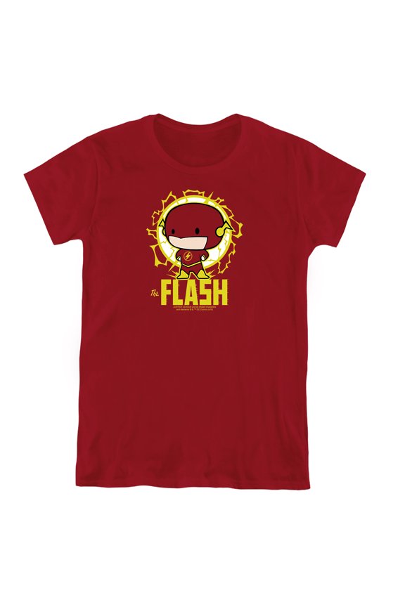 DC Flash Flash Chibi Women's T Shirt, Cardinal, X-Large