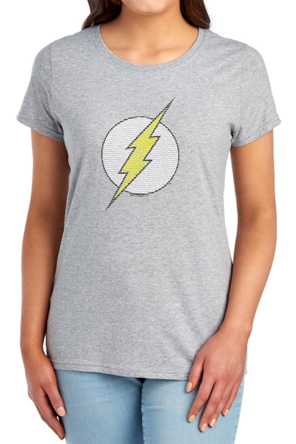 DC Flash Flash Little Logos Women's T Shirt, Athletic Heather, Medium