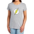 thumbnail image 1 of DC Flash Flash Logo Distressed Women's T Shirt, Athletic Heather, Small, 1 of 6