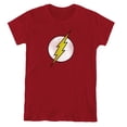 thumbnail image 1 of DC Flash Flash Logo Distressed Women's T Shirt, Cardinal, Small, 1 of 6