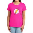thumbnail image 1 of DC Flash Flash Logo Distressed Women's T Shirt, Hot Pink, 2X-Large, 1 of 6