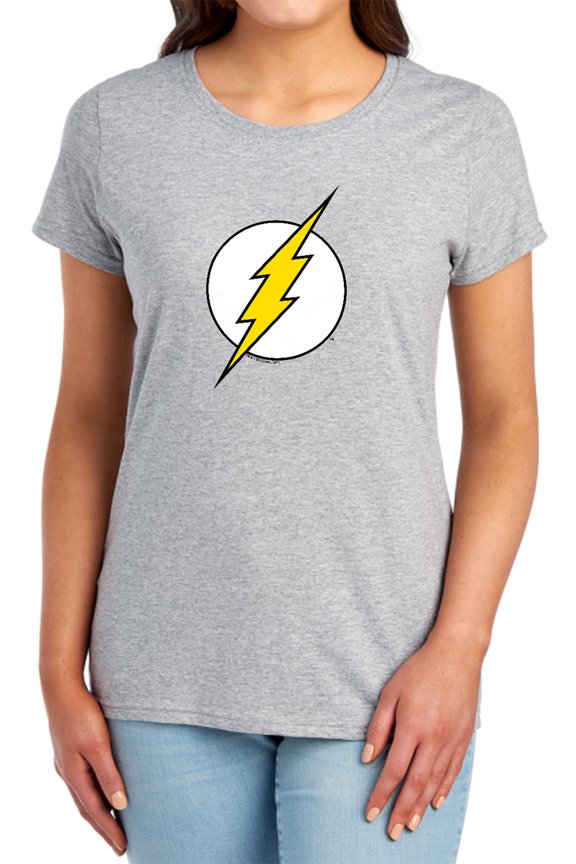 DC Flash Flash Logo Women's T Shirt, Athletic Heather, Large
