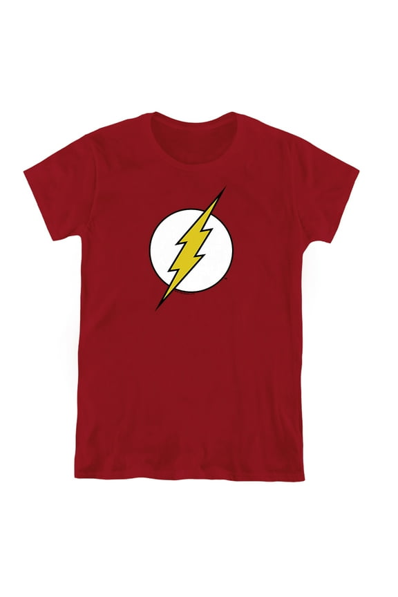 DC Flash Flash Logo Women's T Shirt, Cardinal, Small