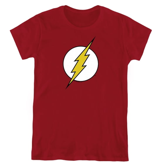 DC Flash Flash Logo Women's T Shirt, Cardinal, X-Large