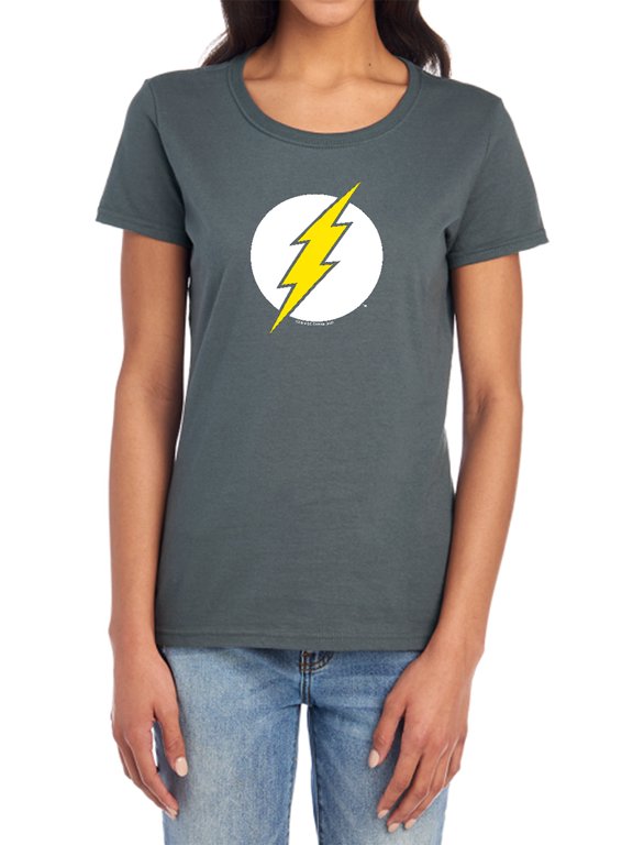 DC Flash Flash Logo Women's T Shirt, Charcoal, Small