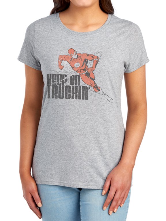 DC Flash Keep On Truckin Women's T Shirt, Athletic Heather, Small