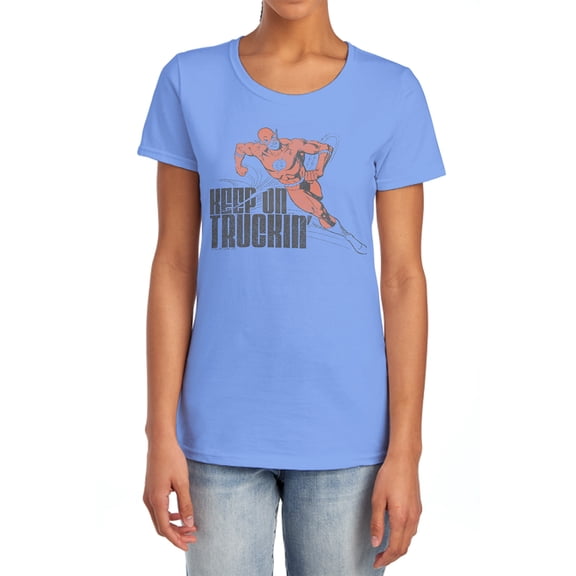 DC Flash Keep On Truckin Women's T Shirt, Carolina Blue, X-Large