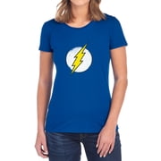 DC Flash Rough Flash Logo Womens T Shirt, Royal, Small