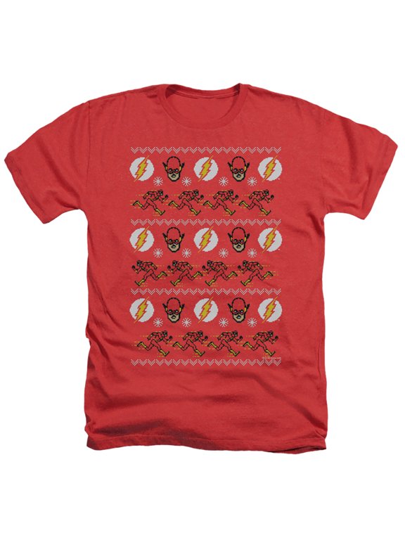 DC Flash The Flash Ugly ChristmaS/Sweater Adult Heather Red