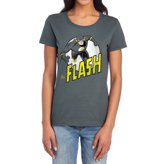 DC Flash The Flash Women's T Shirt, Charcoal, Medium