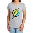 thumbnail image 1 of DC Flash Tie Dye Flash Logo Women's T Shirt, Athletic Heather, Small, 1 of 6