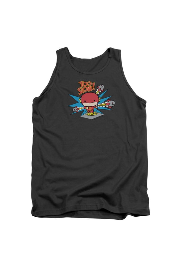 DC Flash Too Slow Adult Tank Top Charcoal