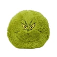 thumbnail image 1 of Grinch 16 Inch Furry Round Pillow with Embroidered Face, 1 of 5