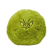 Grinch 16 Inch Furry Round Pillow with Embroidered Face