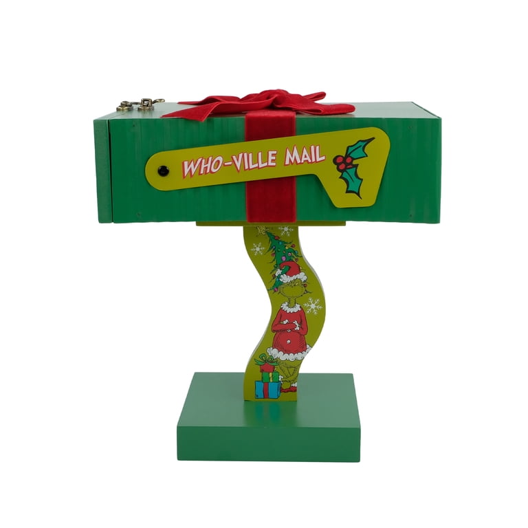 The Grinch Whoville Novelty Green Mailbox Decor - 9.2-Inch MDF, by