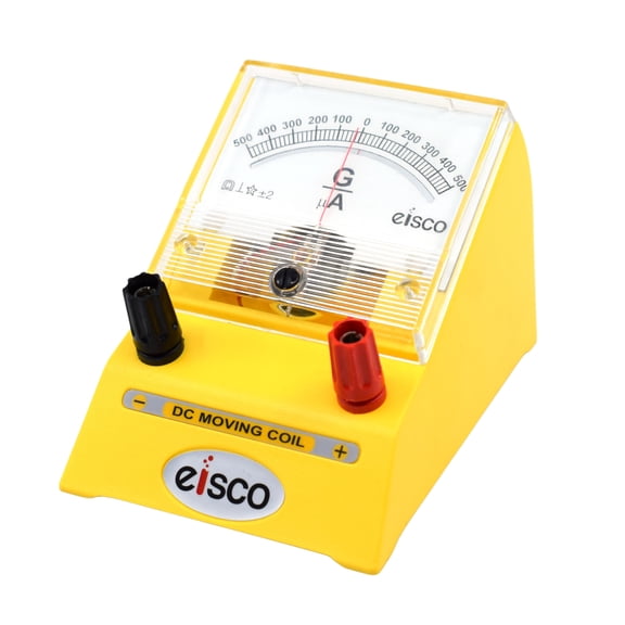 DC Galvanometer, Moving Coil - 500-0-500 uA - With Calibrating Screw & Binding Posts - Eisco Labs