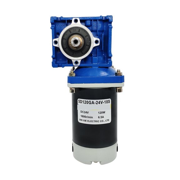 DC Gear Motor 120W Low-speed Worm RV30 Self-locking Speed Regulating Motor 12V24V Small Motor ,High Torque - 24V 210