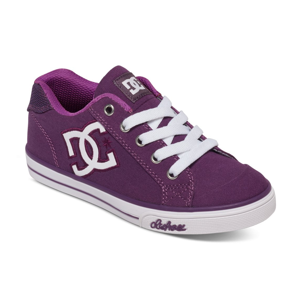 DC Girl s Chelsea TX Sneakers Purple Textile 2.5 Little Kid M Walmart