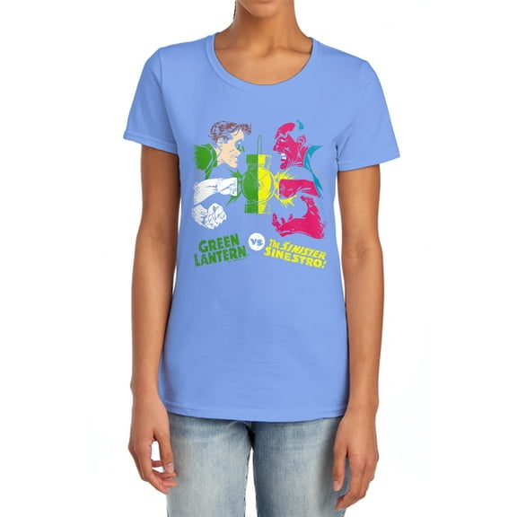 DC Gl Vs Sinestro Women's T Shirt, Carolina Blue, Medium