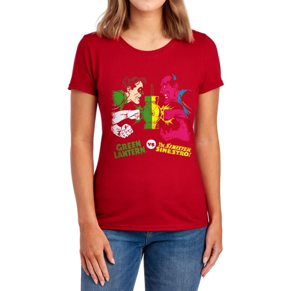 DC Gl Vs Sinestro Women's T Shirt, Red, Large