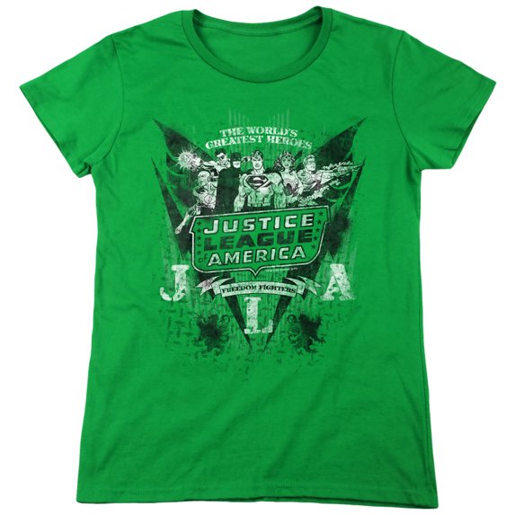 DC Greatest Heroes Women's T Shirt, Kelly Green, 2X-Large