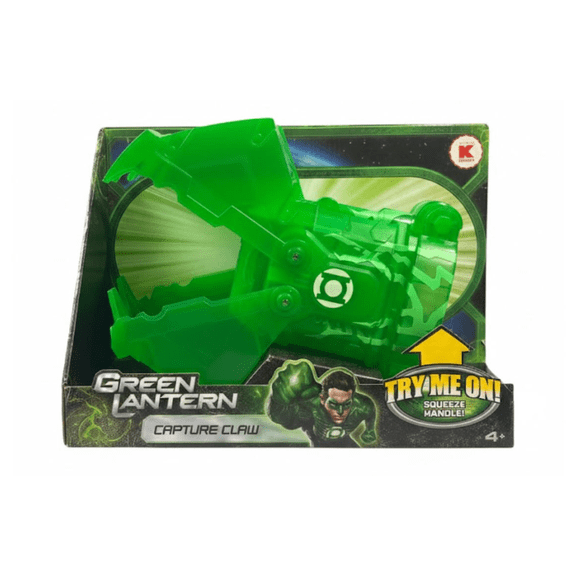 DC Green Lantern Capture Claw Action Toy with Squeeze Handle, Green, Ages 4+