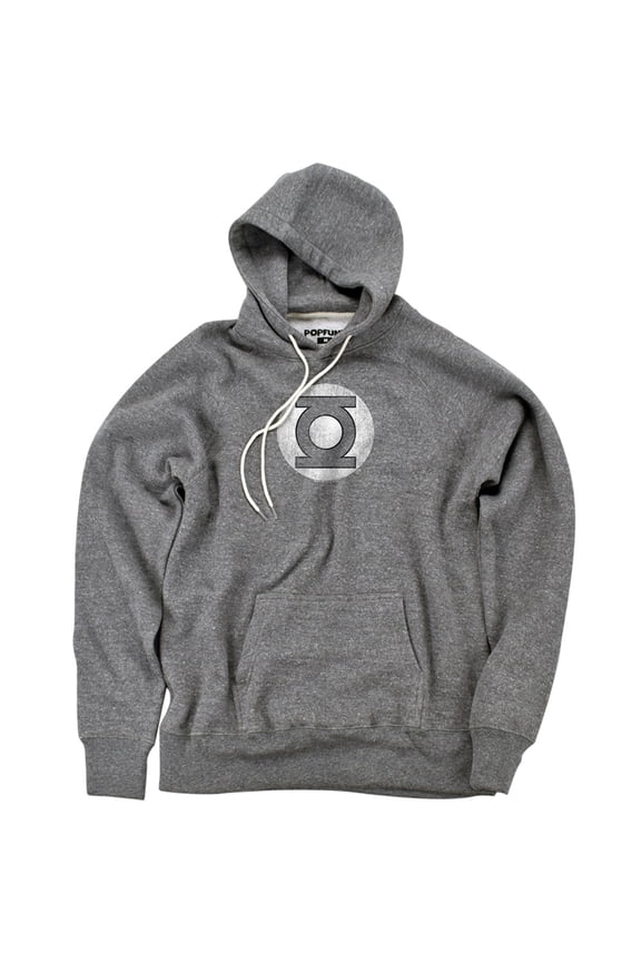 DC Green Lantern Green Lantern Logo Distressed Unisex Adult Slim Fit Pull-Over Heather Hoodie, Athletic Heather, Small