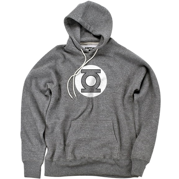 DC Green Lantern Logo Unisex Adult Slim Fit Pull-Over Heather Hoodie, Athletic Heather, Large