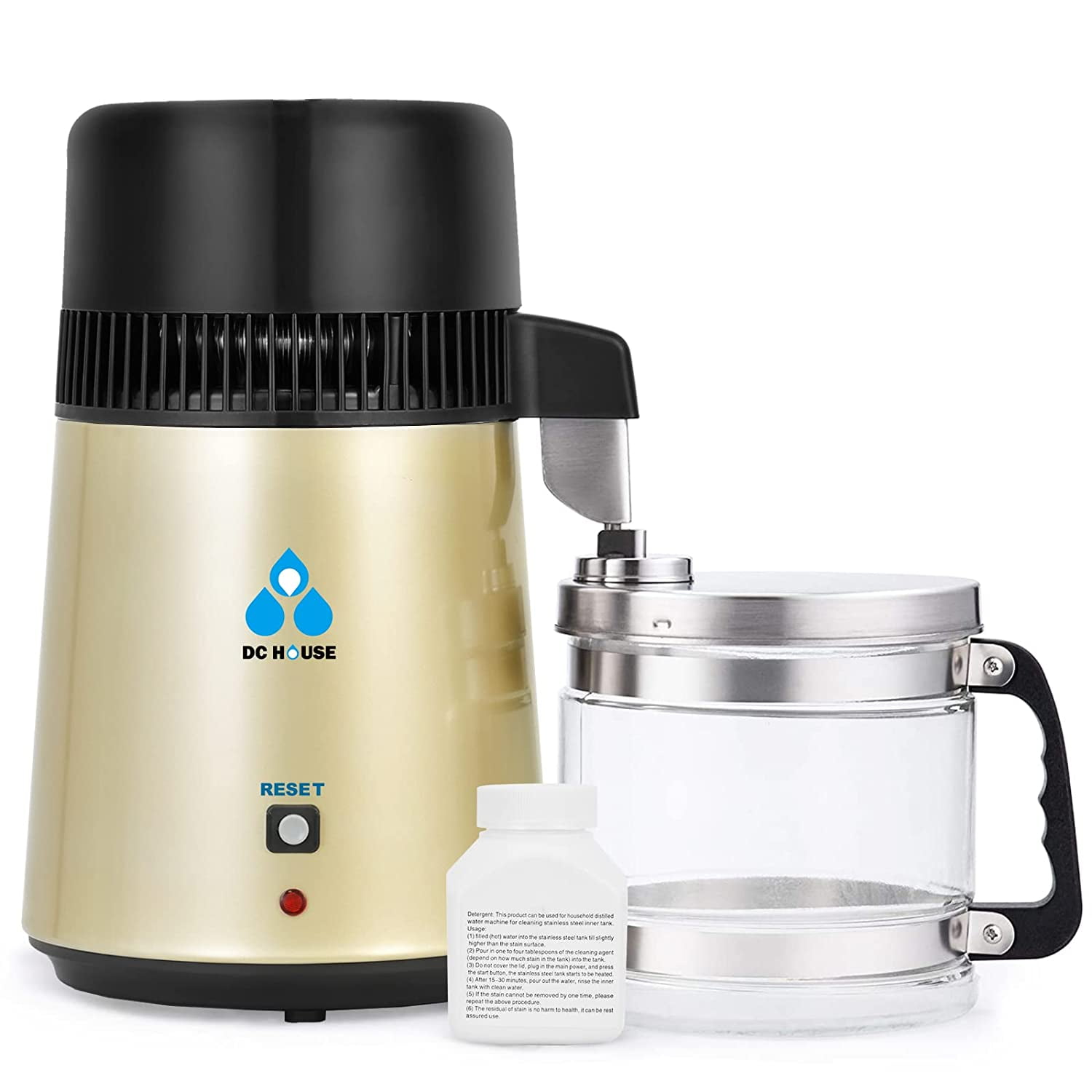 DC HOUSE 1 Gallon Water Distiller Machine 750W Distilling Pure Water