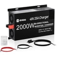 thumbnail image 1 of DC HOUSE 2000W Pure Sine Wave Inverter + 48V 25A Lithium Battery Charger, 3 AC Outlets, 48V DC to 120V AC Power Supply for Off-Grid Power, Home Backup, Outdoor Power Stations, Golf Carts Batteries, 1 of 18