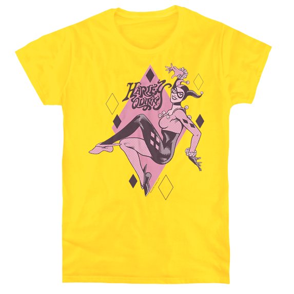 DC Harley Quinn Women's T Shirt, Yellow, Small