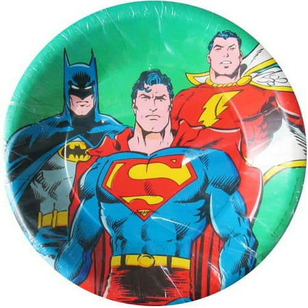 DC Heroes Vintage 1987 'Batman, Superman, and Captain Marvel' Small Paper Plates (8ct)