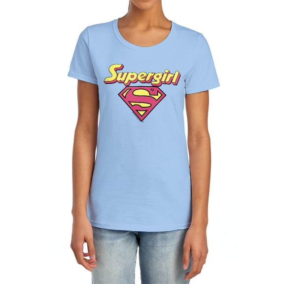DC Im A Supergirl Women's T Shirt, Light Blue, Small