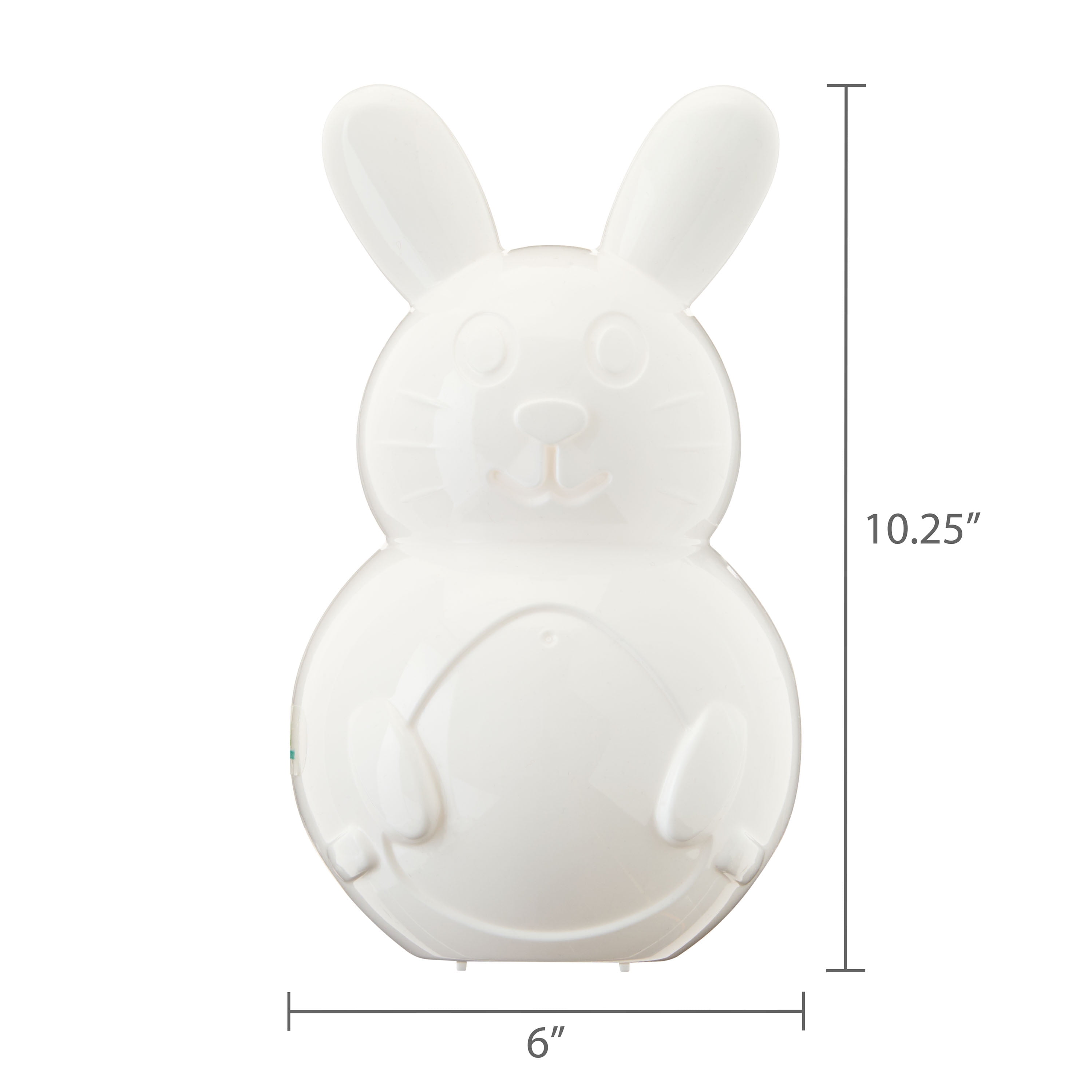 Plastic Bunny Container, White, 10.25
