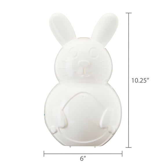 Plastic Bunny Container, White, 10.25", Easter by Way To Celebrate