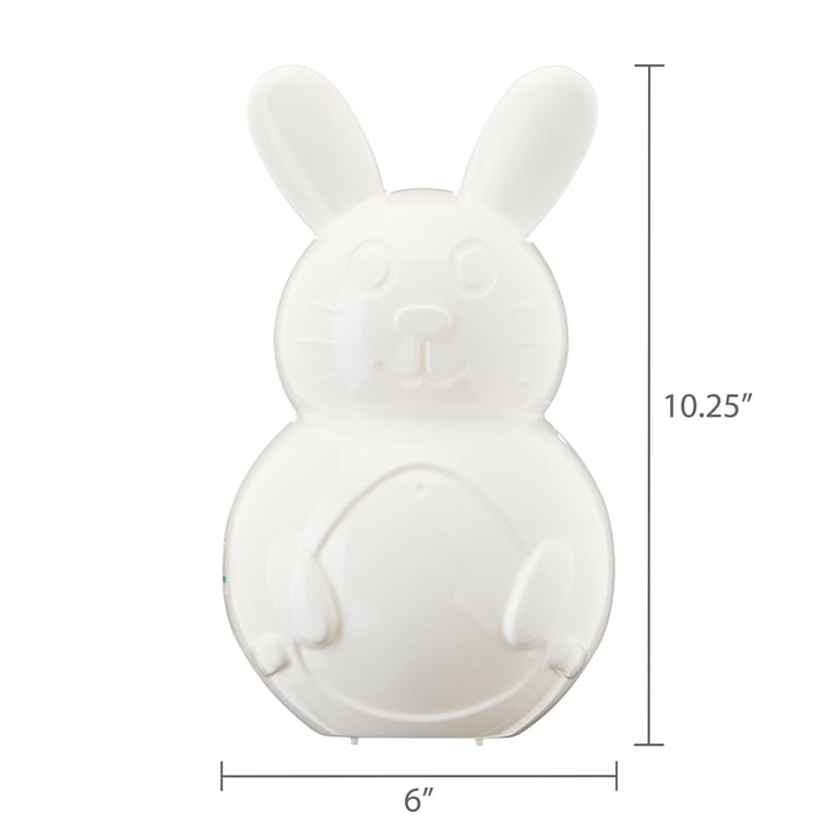 Plastic Bunny Container, White, 10.25