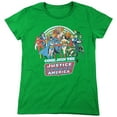 thumbnail image 1 of DC Join The Justice League Women's T Shirt, Kelly Green, Medium, 1 of 6