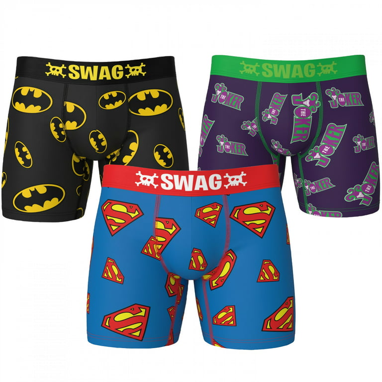 DC Justice League 3-Pair Pack of Swag Boxer Briefs-Large (36-38)