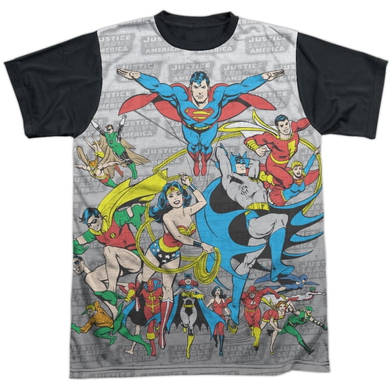 DC Justice League Assemble Unisex Adult Halloween Costume Sublimated T Shirt