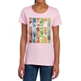 thumbnail image 1 of DC Justice League Columns Women's T Shirt, Pink, Medium, 1 of 6